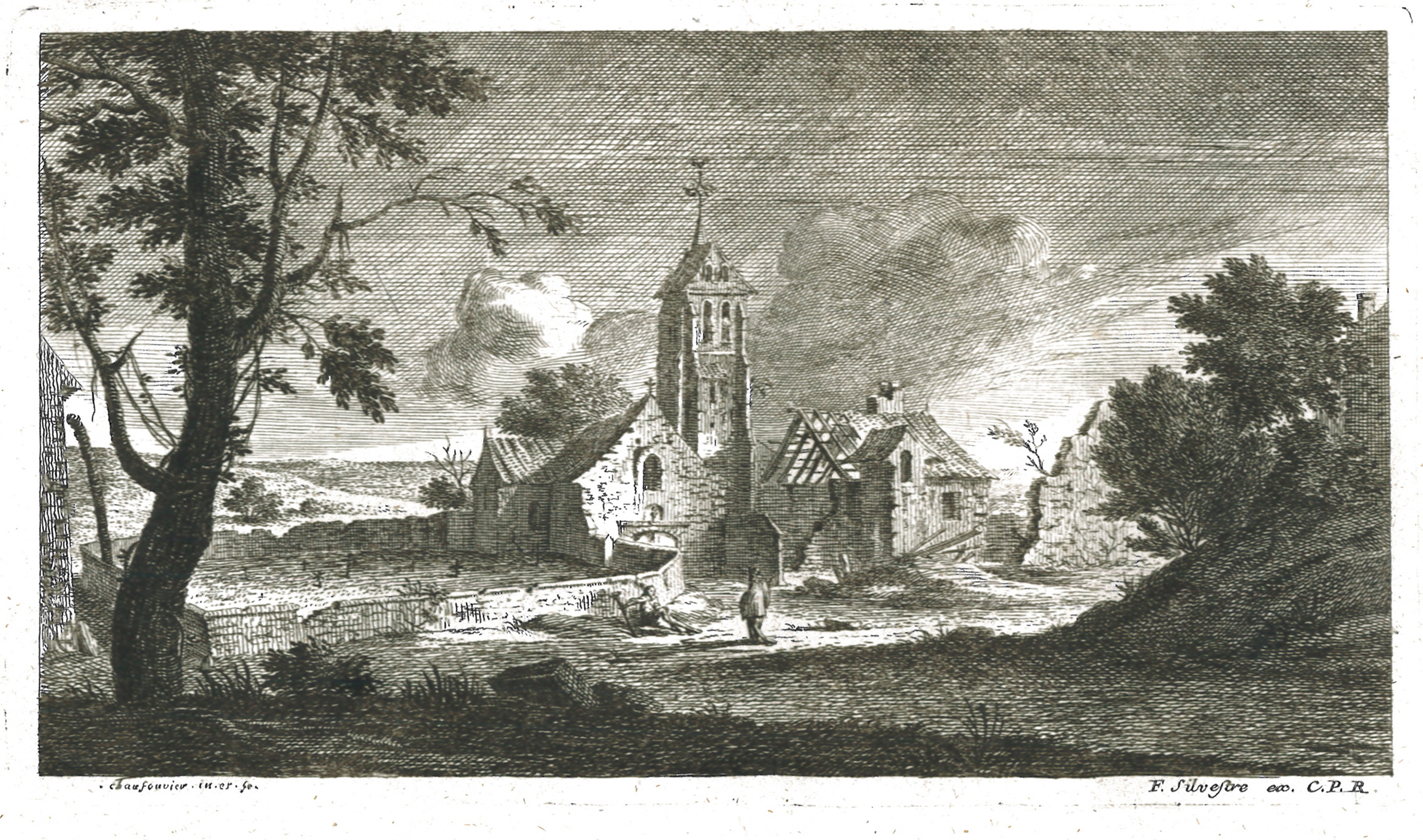 Eglise et maison en ruine