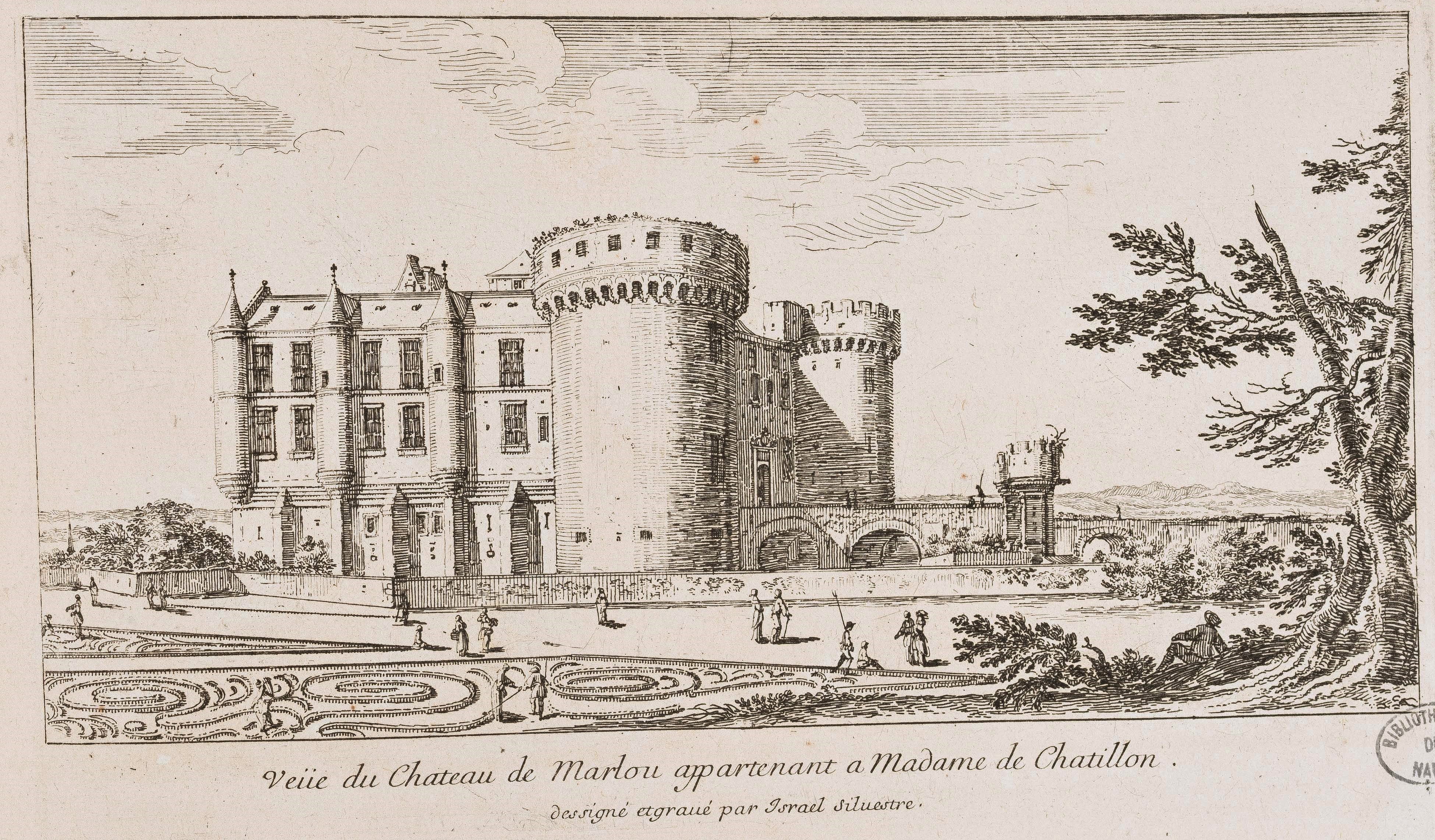 Israël Silvestre : Veüe du Chateau de Marlou appartenant à Madame de Chatillon