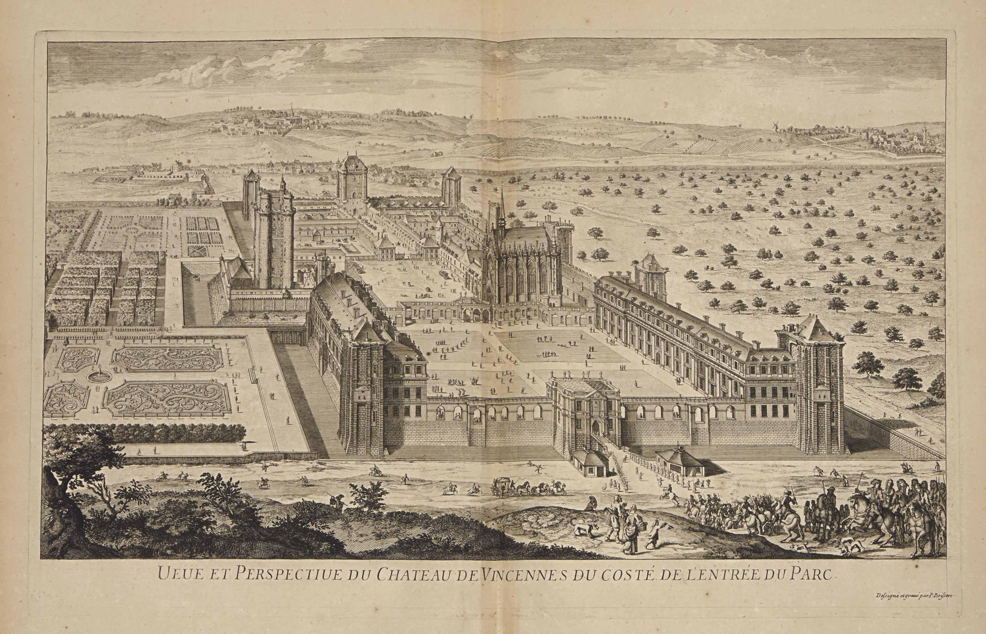 Israël Silvestre : Veüe et Perspective du Chateau de Vincennes du costé de l'entrée du Parc.