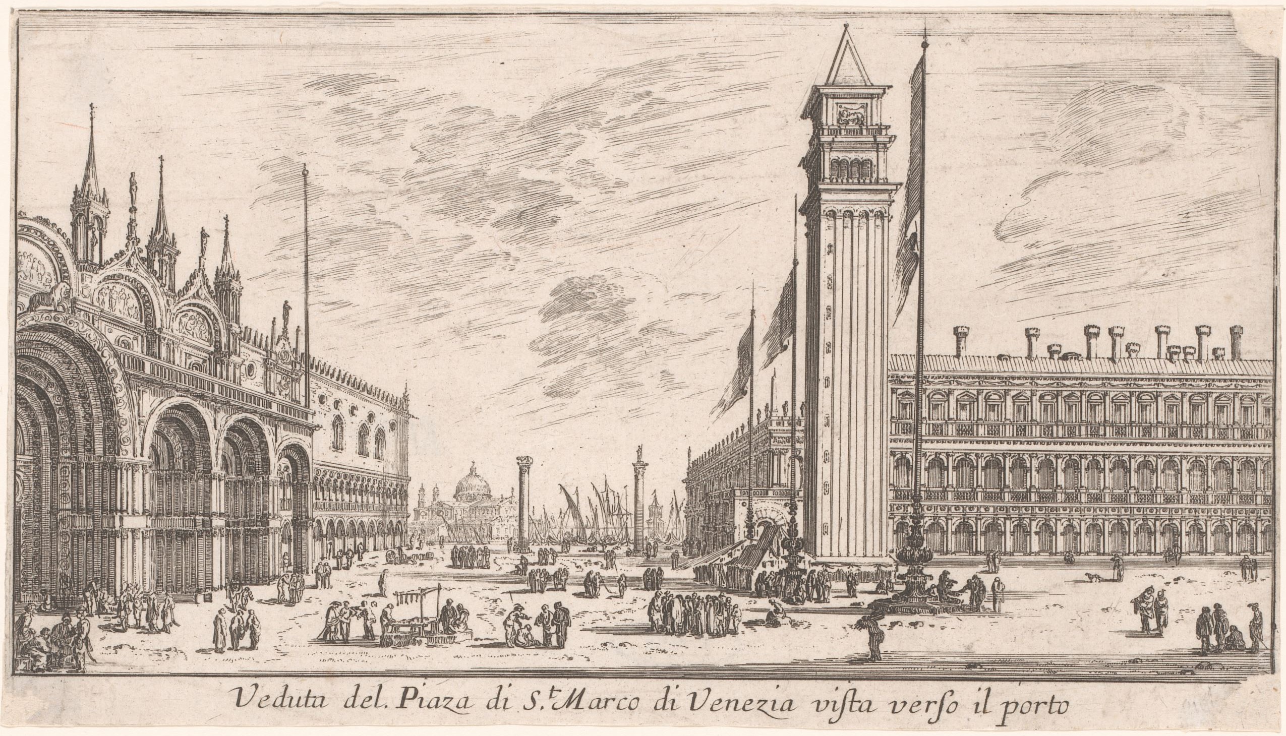 Israël Silvestre : Veduta del. Piaza di st. Marco di Venezia vista verso il porto.