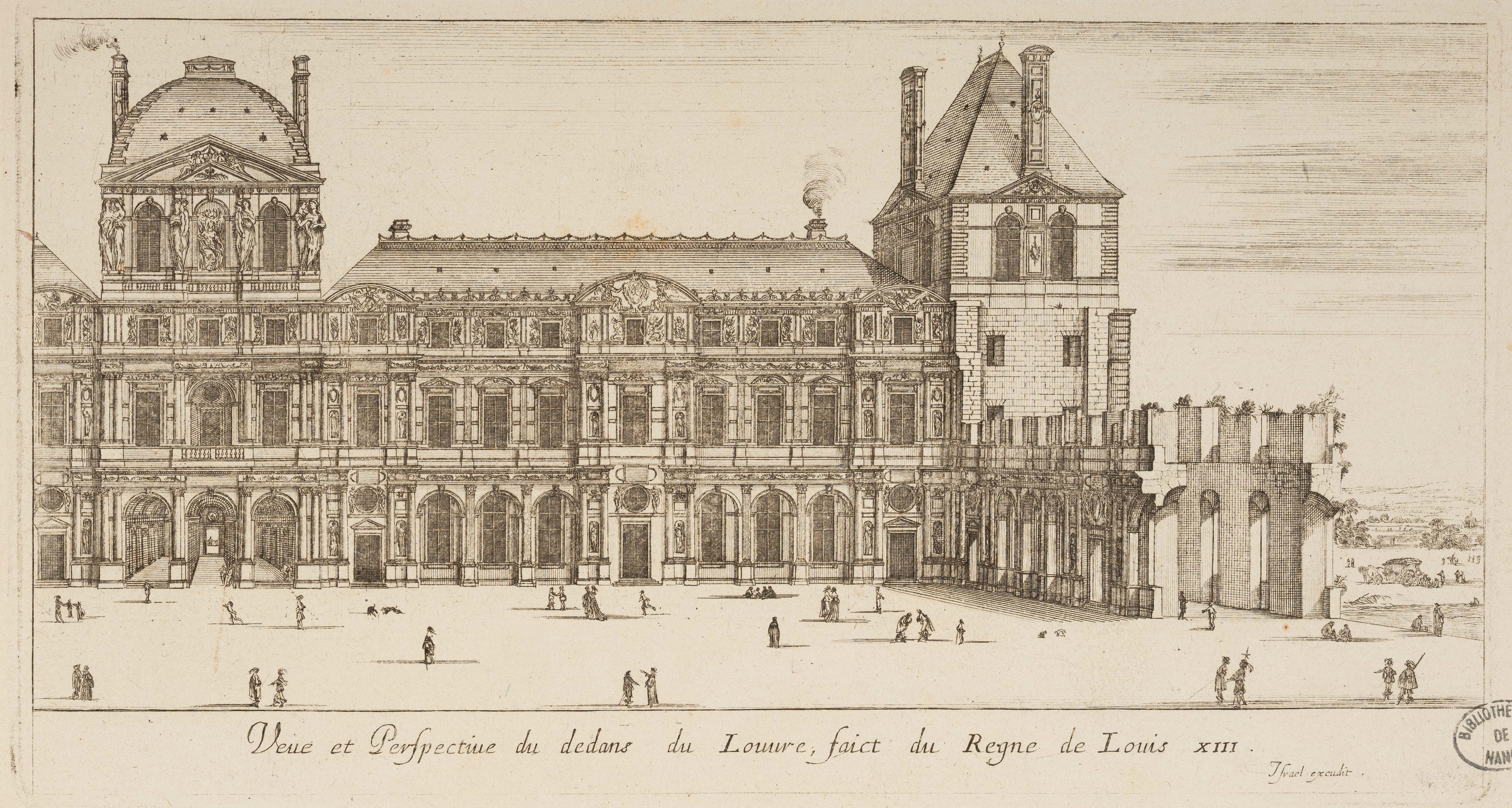 Israël Silvestre : Veue et Perspective du dedans du Louvre, faict du Regne de Louis XIII.