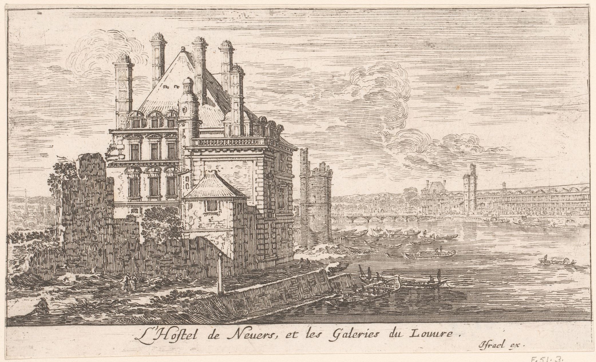 Israël Silvestre : L'Hostel de Nevers, et les Galeries du Louvre.