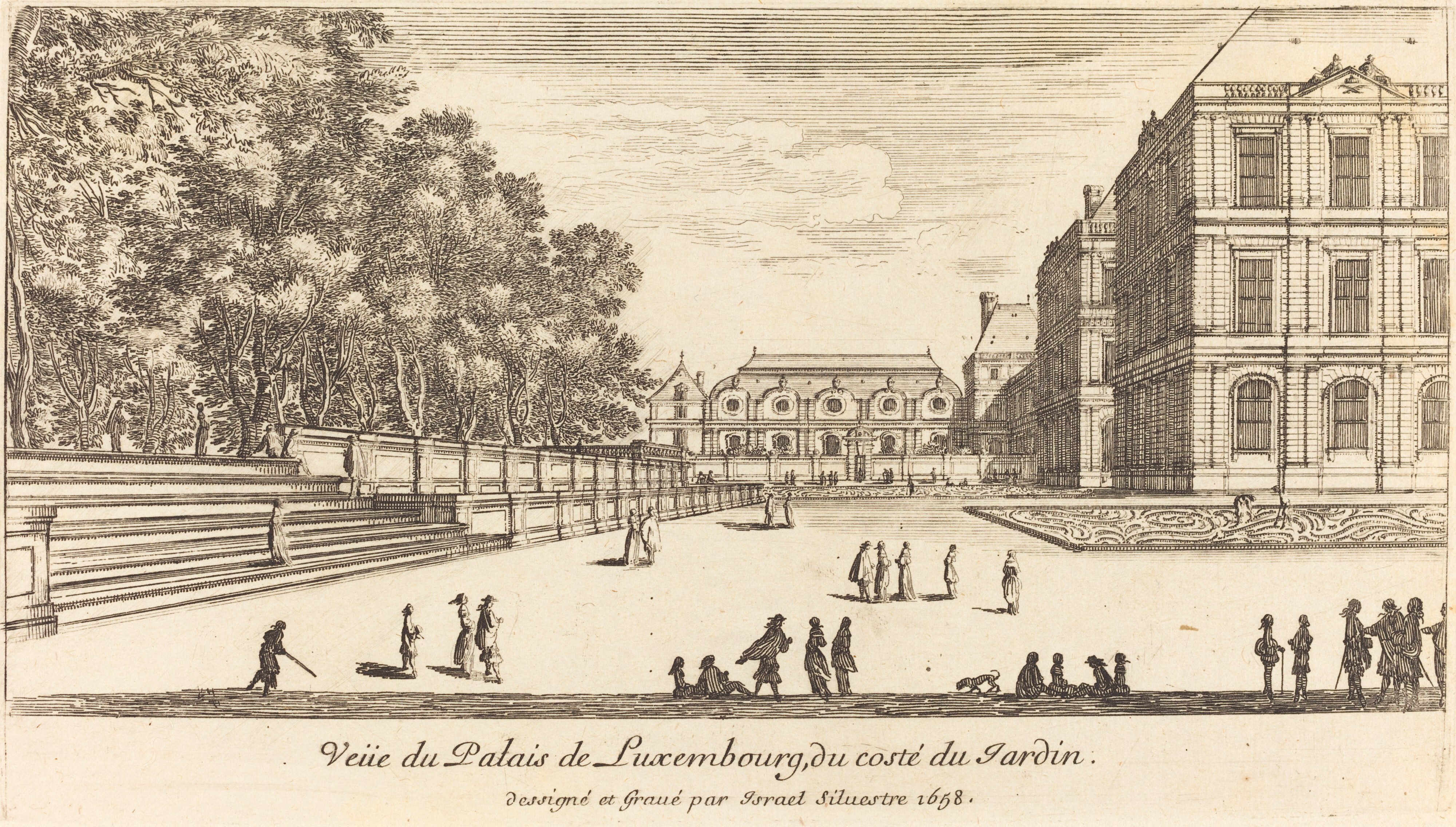 Veüe du Palais de Luxembourg, du costé du Jardin