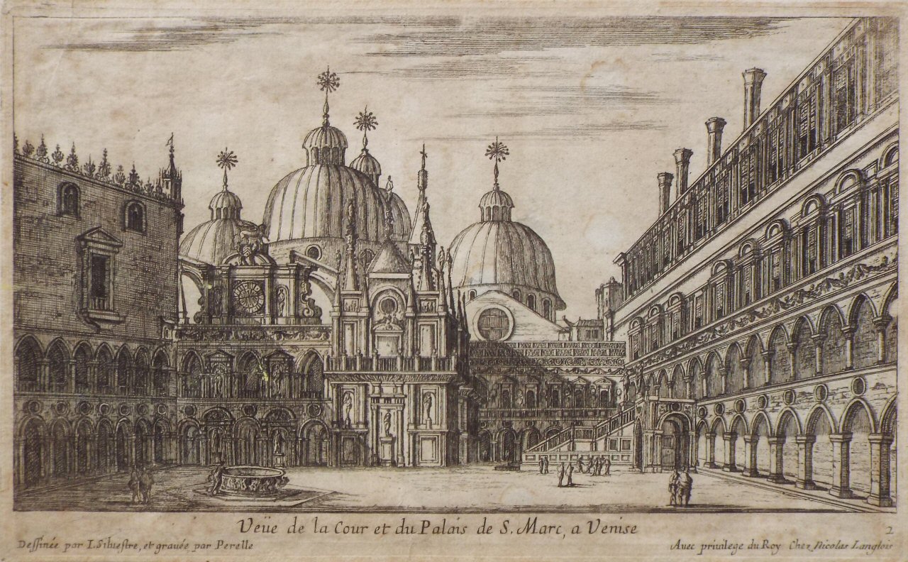 Israël Silvestre : Veüe de la Cour et du Palais de S. Marc, a Venise.
