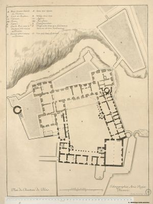 175.1 Plan du Chasteau de Blois.Dorbay del. et sculps. 1677.H : 413 L : 305
 Faucheux : 175.1  Baré : N° 208