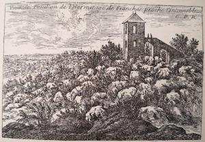 216.32 Veuë du pauillon de l'hermitage de Franchar proche Fontainebleau.C. P. R.H : 103 L : 153
 Faucheux : 216.32  Baré : N° 263