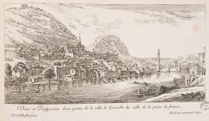 Veuë et Perspective d'une partie de la ville de Grenoble du coste de la porte de france.
