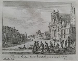 147.1 renvoi vers 23.8 Veuë de l'Eglise Sainte Elisabeth prés le Temple a Paris.
 Faucheux : 147.1  Baré : N° 114