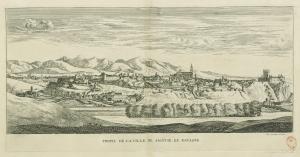 27.7 Profil de la ville de Sigovie, en Espagne.Avec priuilege du Roy.H : 281 L : 559
 Faucheux : 27.7Crédit : gallica.bnf.fr