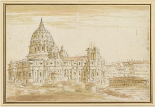 500.64 La basilique Saint-Pierre de Rome vue depuis le sudH : 219 L : 327
 Dessin (Hors Faucheux)Crédit :  © Ashmolean Museum, University of Oxford - WA1935.137