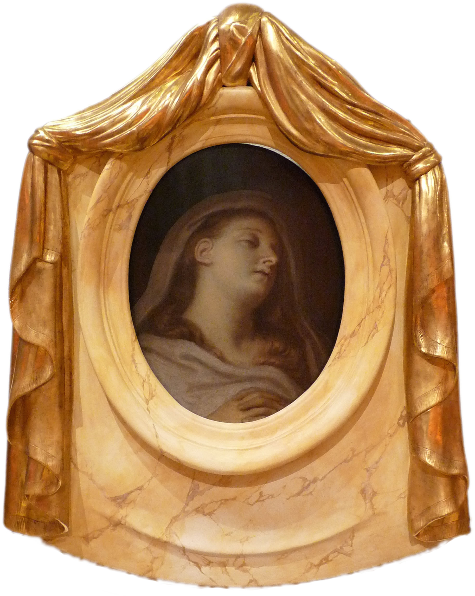Henriette Sélincart1644 - 1680  Epouse de Israël SilvestrePortrait funéraire par Charles Le Brunhuile sur marbre