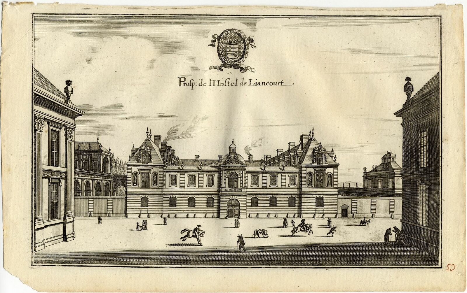 L'Hôtel de La RochefoucaultGravure de Mérian
