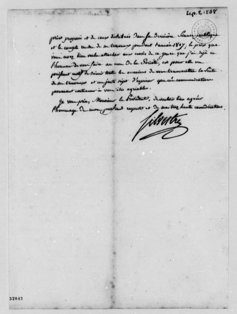 Lettre de Augustin-François de Silvestre à Thomas Jefferson - Page 3