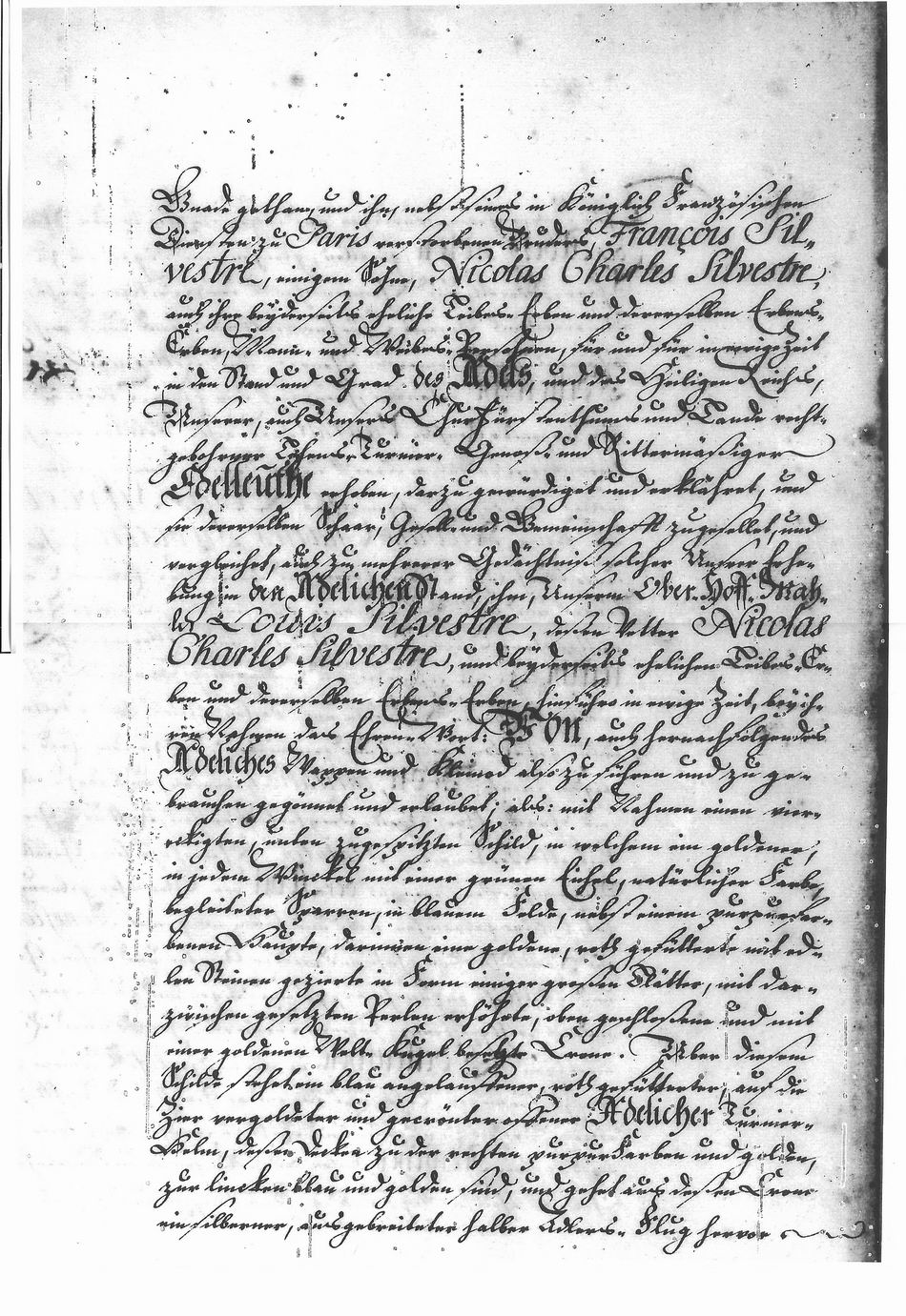 Lettres de noblesse pour Louis de Silvestre et Nicolas-Charles de Silvestre - Page 3/6