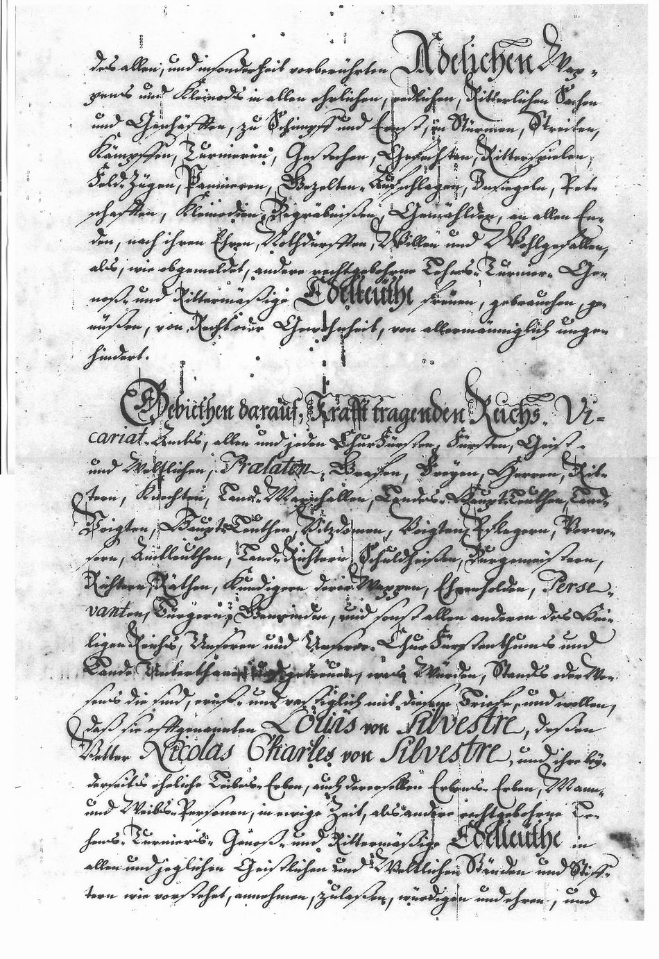 Lettres de noblesse pour Louis de Silvestre et Nicolas-Charles de Silvestre - Page 5/6