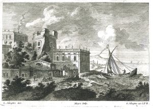 Palais à l'italienne en bord d'une mer agitée par Louis Silvestre - Charles-François Silvestre