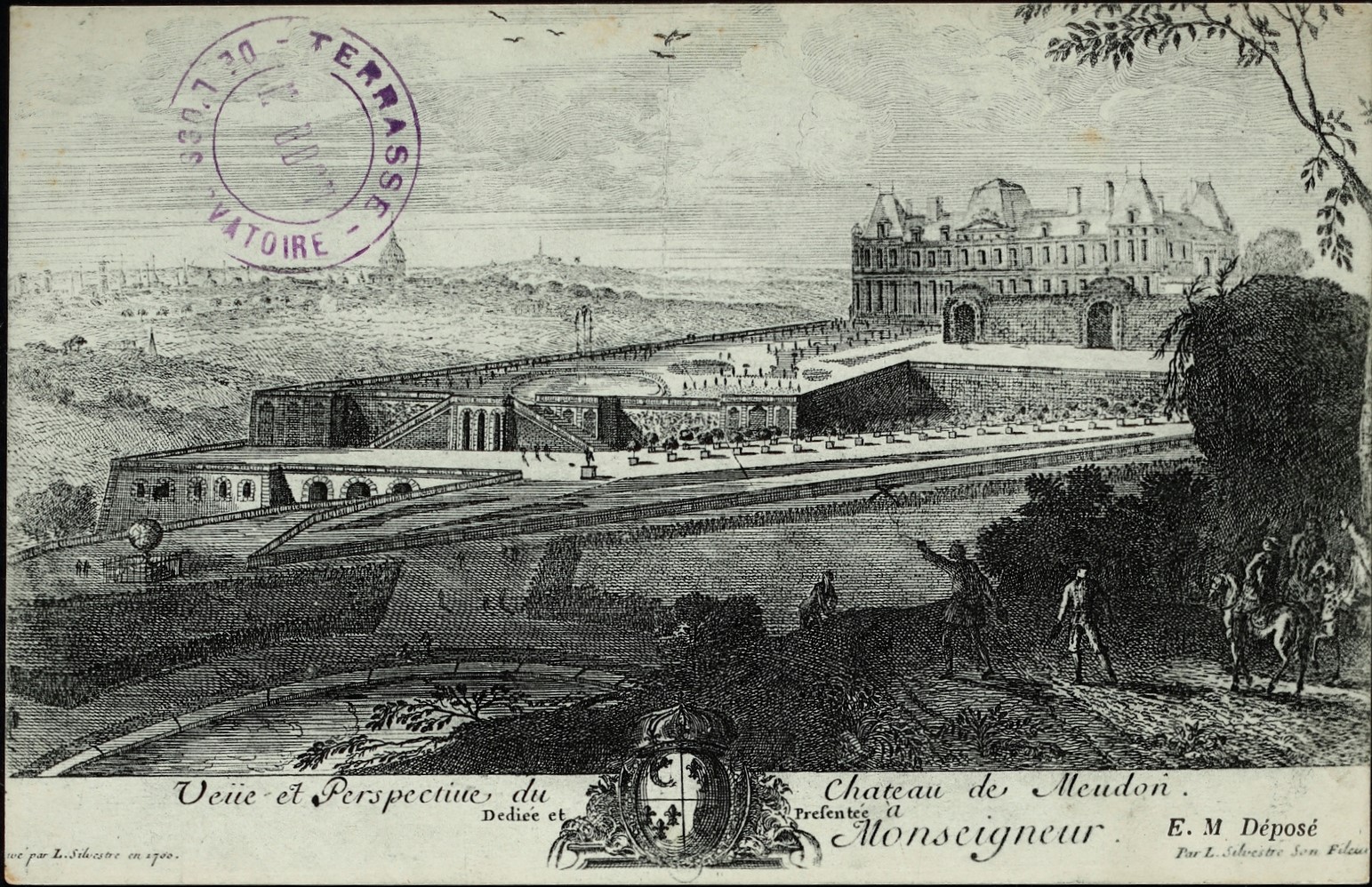 Veüe et perspective du château de Meudon