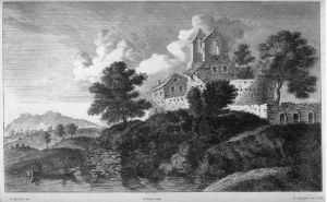 Village avec une église à deux clochers-murLouis Silvestre - Charles-François Silvestre