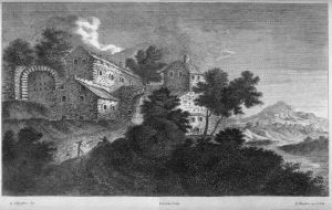 Village à la porte murée par Louis Silvestre - Charles-François Silvestre