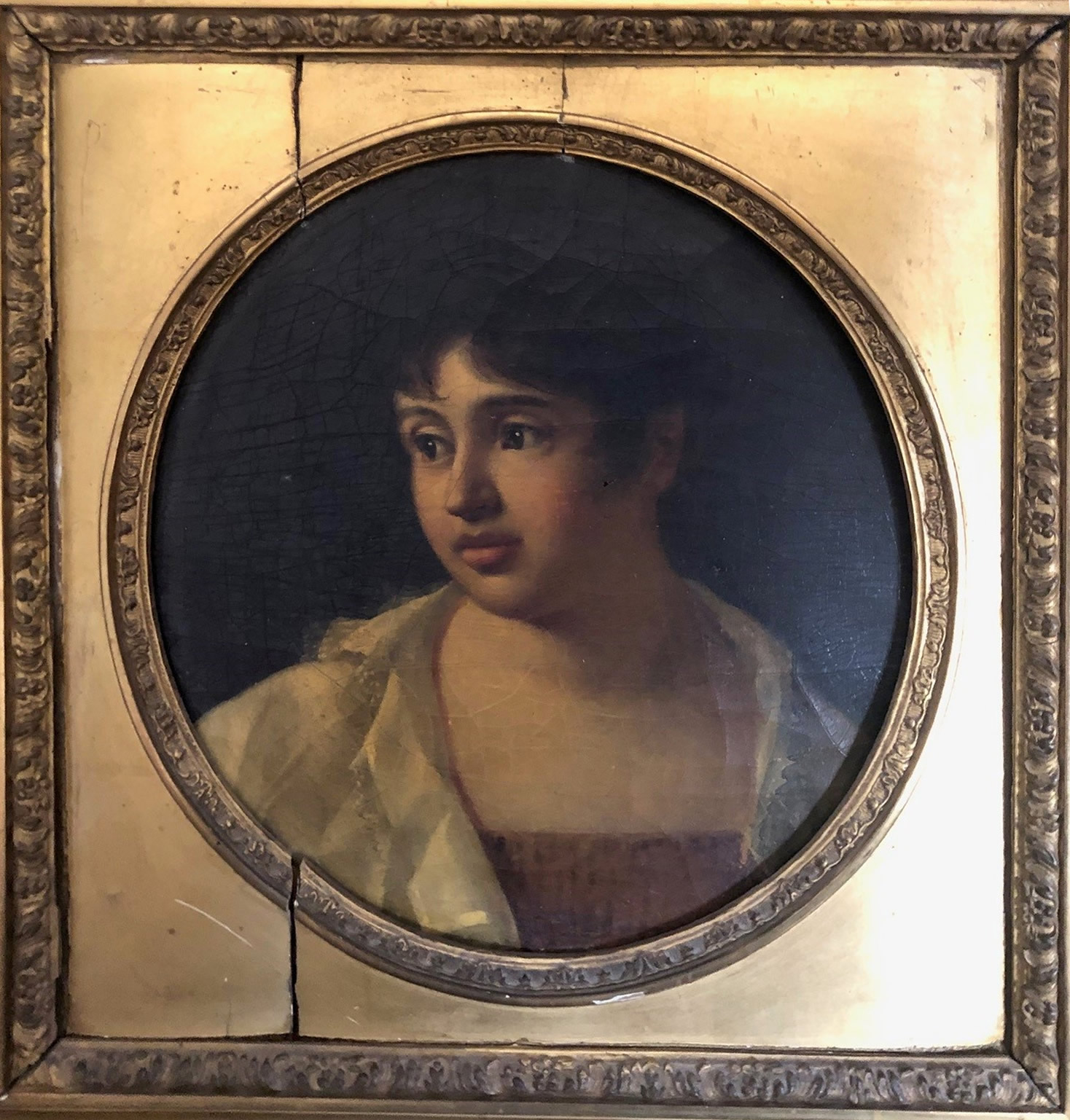 Adélaïde Louise de Silvestre à 9 ans 1798 - 1883Portrait par sa mère Constance Garre en 1807 / envoi de Jean-Dominique Romieux Au dos : Mme Le Sourd (née de Silvestre) agée de 9 ans peint par Mme J.C. de Silvestre sa mère, élève de Regnault, peintre du roi. 