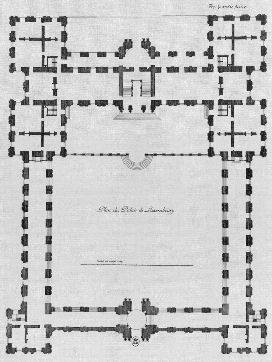 Israël Silvestre : Plan du Palais de Luxembourg.