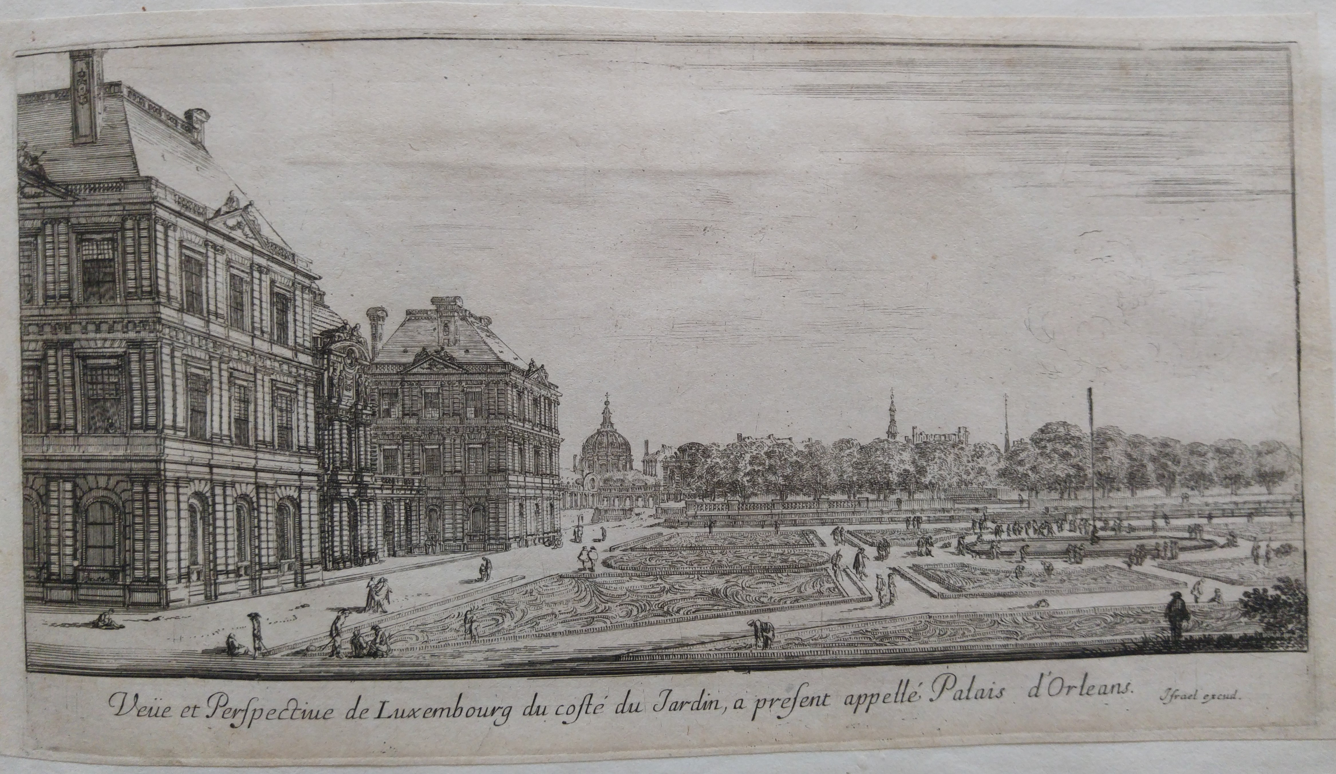 Veüe et Perspectiue de Luxembourg du costé du Jardin, a present appellé Palais d'Orleans