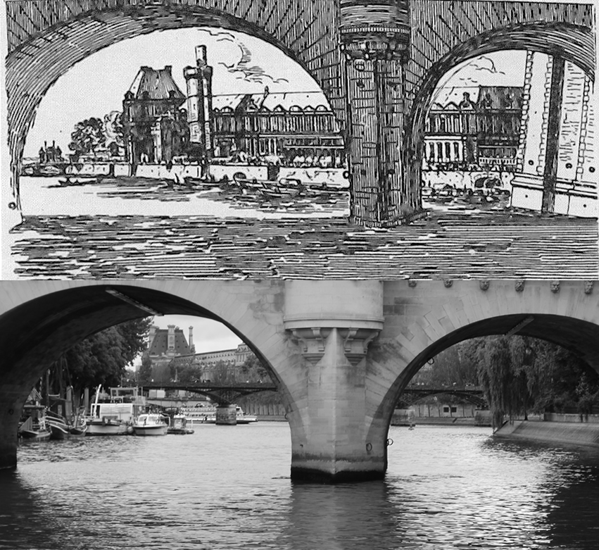 Israël Silvestre : Veuë et Perspectiue du Pont Neuf et de la gallerie du Louure.