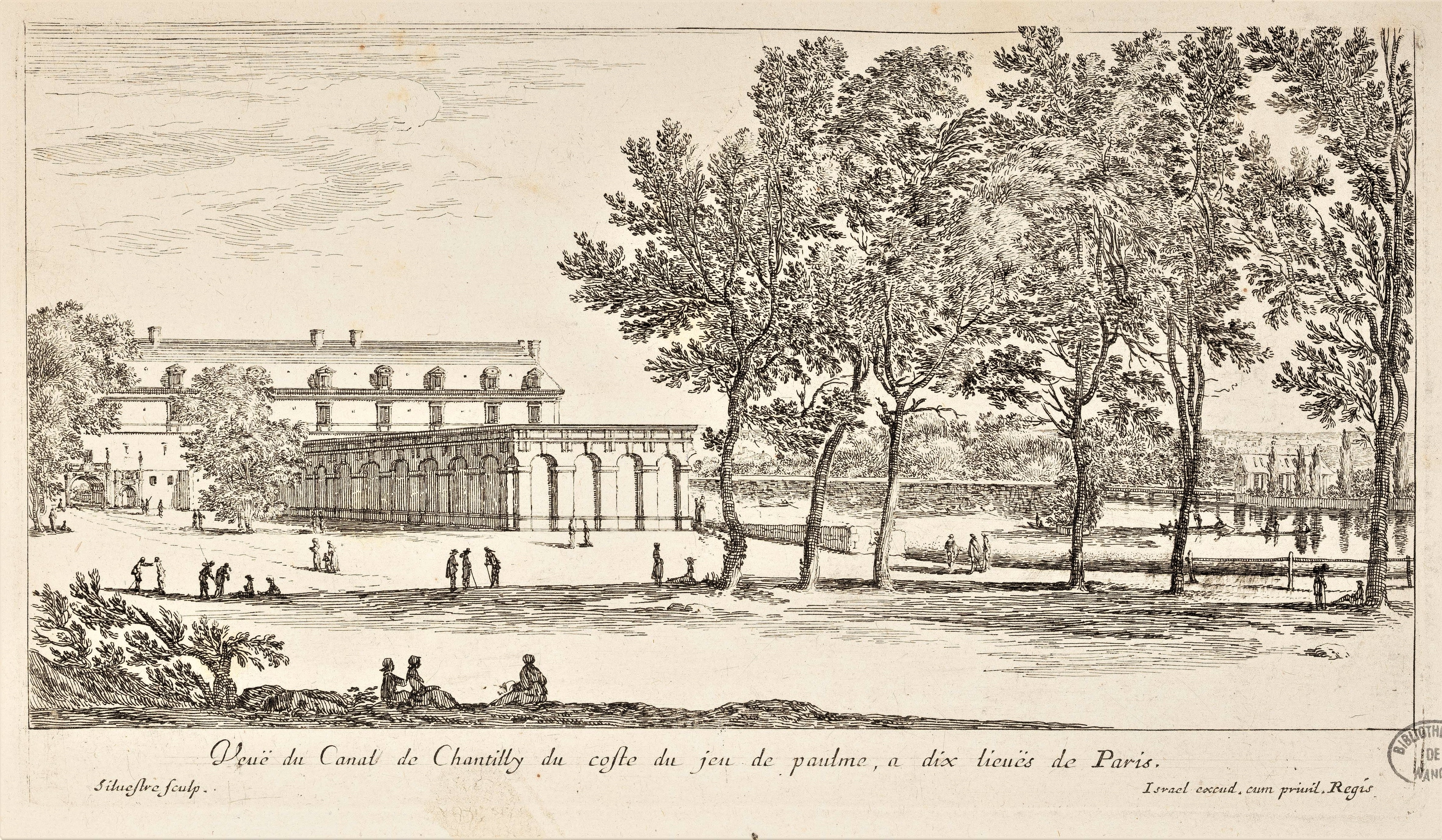 Israël Silvestre : Veuë du Canal de Chantilly du coste du jeu de paume, a dix lieuës de Paris.