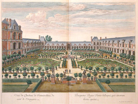 Israël Silvestre : Veüe du Chasteau de Fontainebleau, du costé de l'Orangerie.