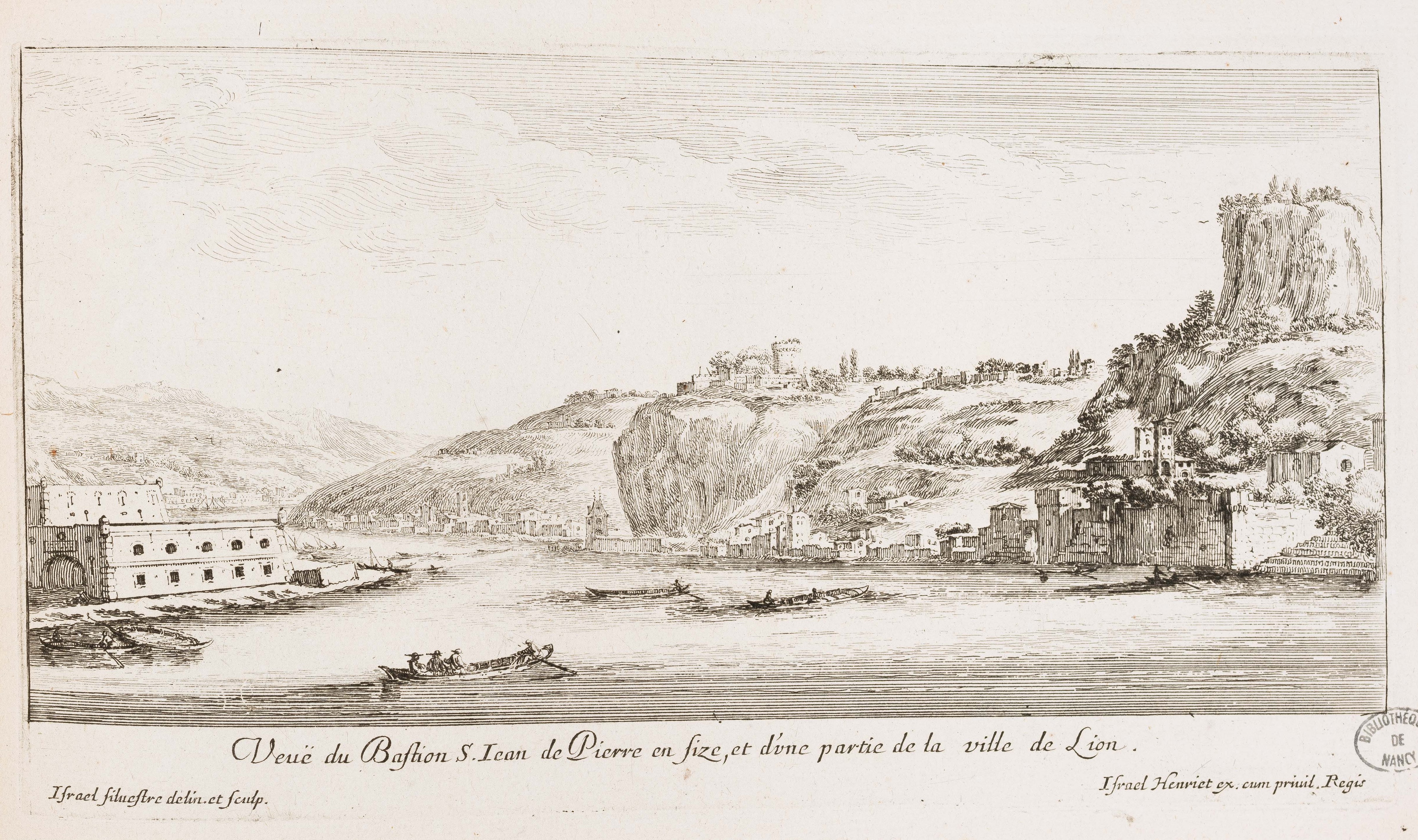 Israël Silvestre : Veuë du Bastion S. Jean de Pierre en size, et d'une partie de la ville de Lion.