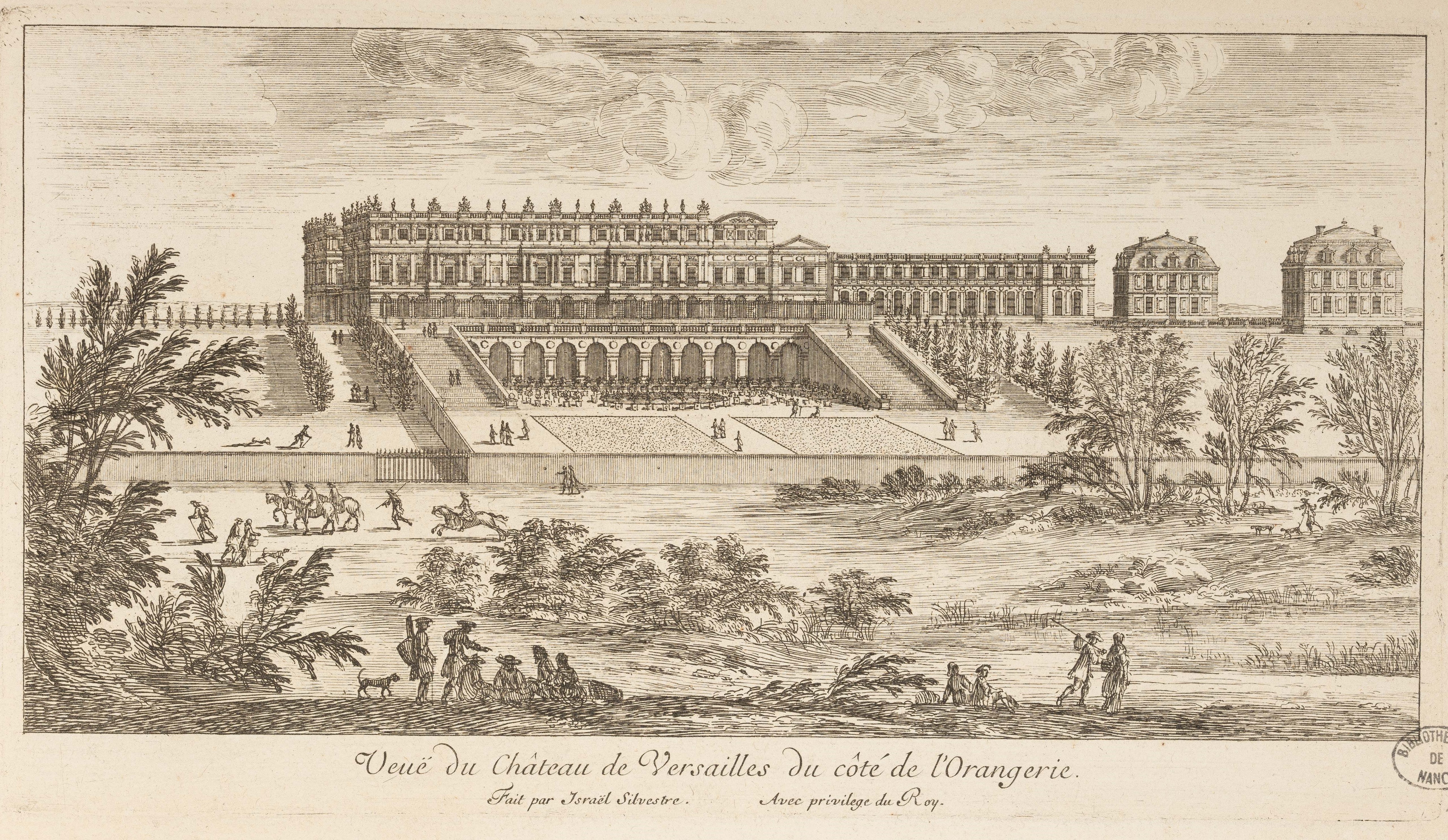 Israël Silvestre : Vüe du Château de Versailles du coté de l'Orangerie
