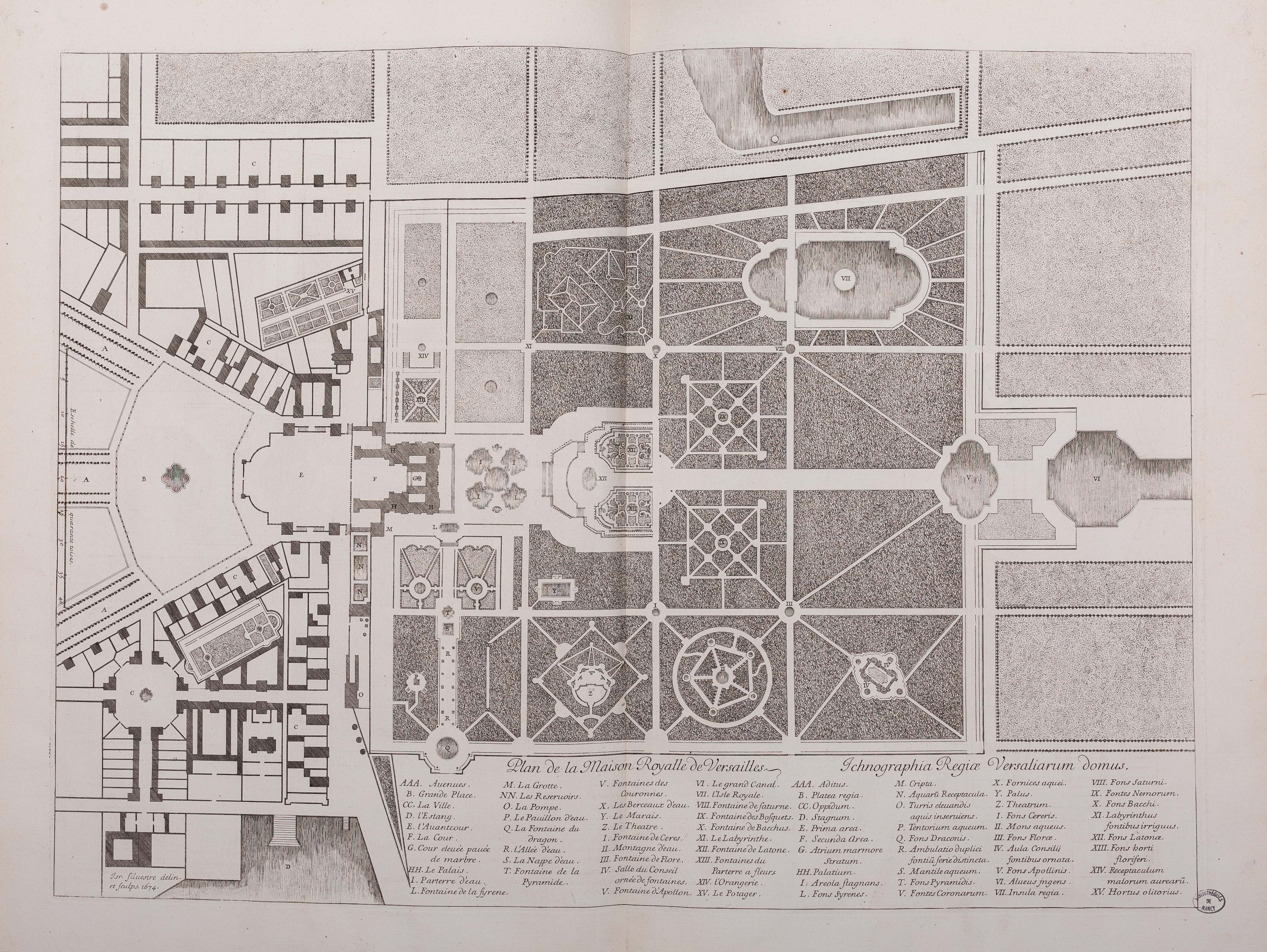 Israël Silvestre : Plan de la Maison Royalle de Versailles.