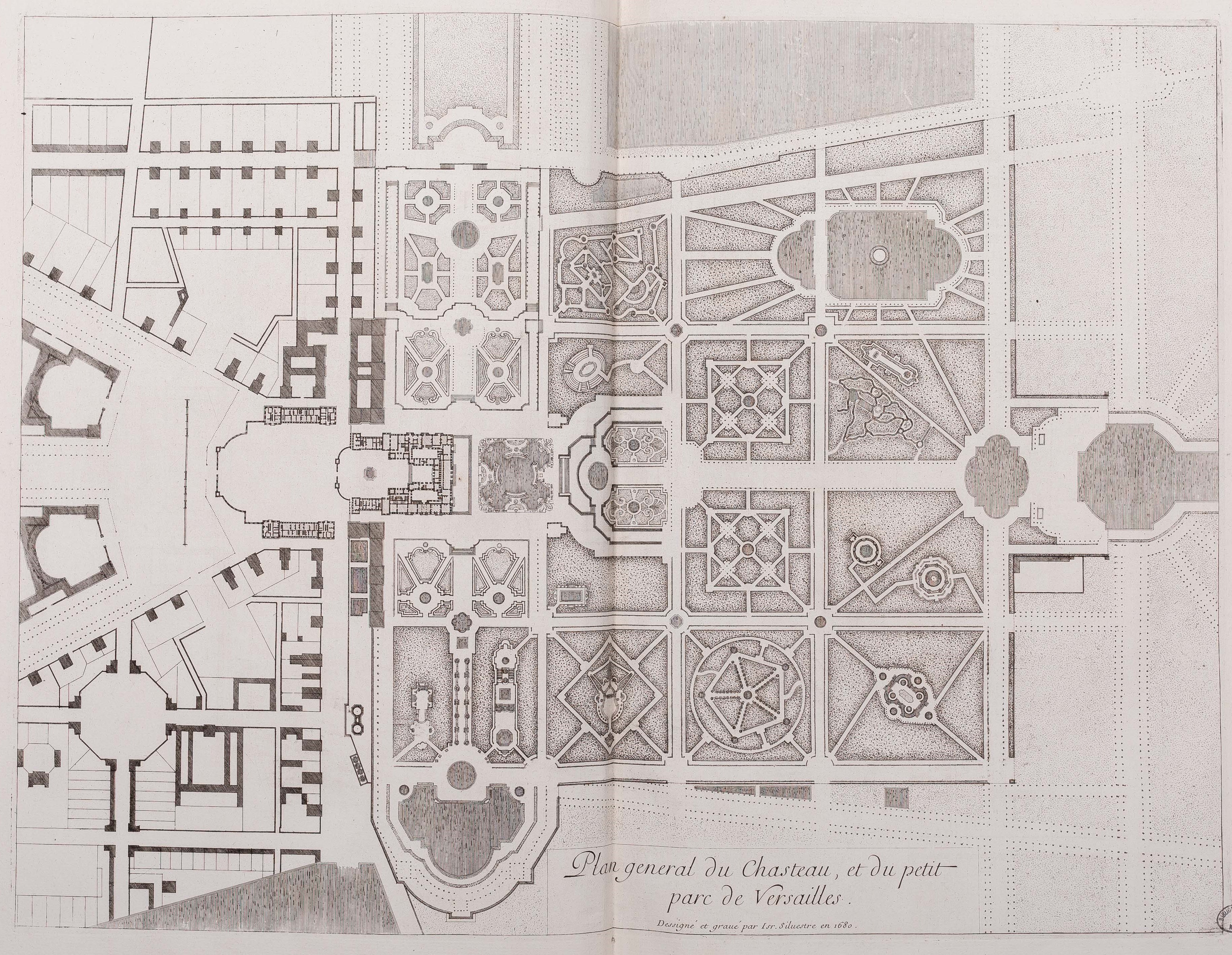 Israël Silvestre : Plan général du Chasteau, et du petit parc de Versailles.