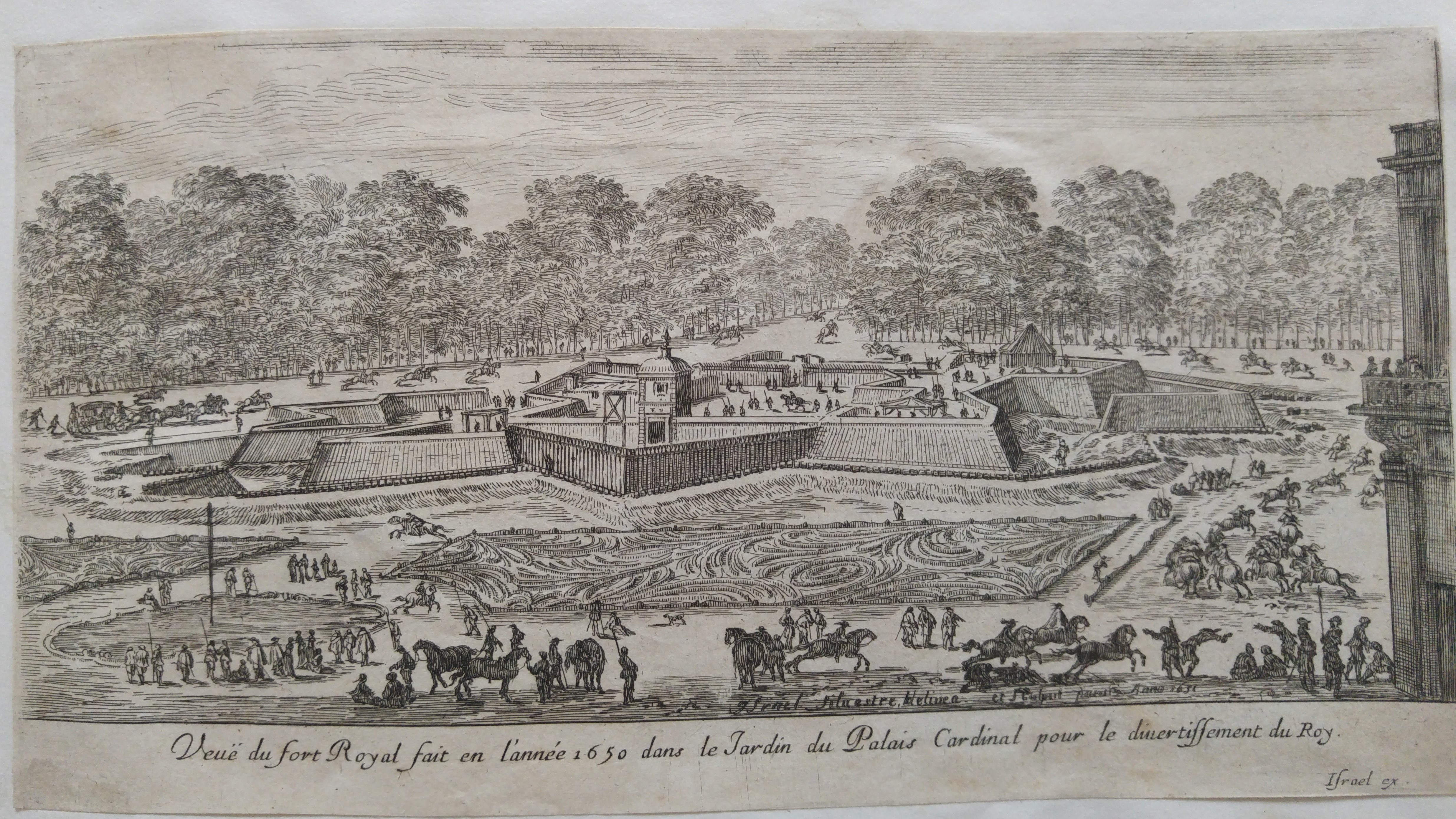 Israël Silvestre : Veuë du fort Royal fait en l'année 1650 dans le Jardin du Palais Cardinal pour le divertissement du Roy.