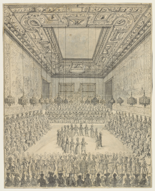 Israël Silvestre : Bal dans la Grande Antichambre, au Louvre, 1662