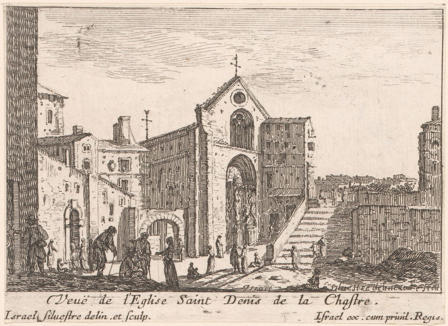 Israël Silvestre : Veuë de l'Eglise Saint Denis de la Chastre.