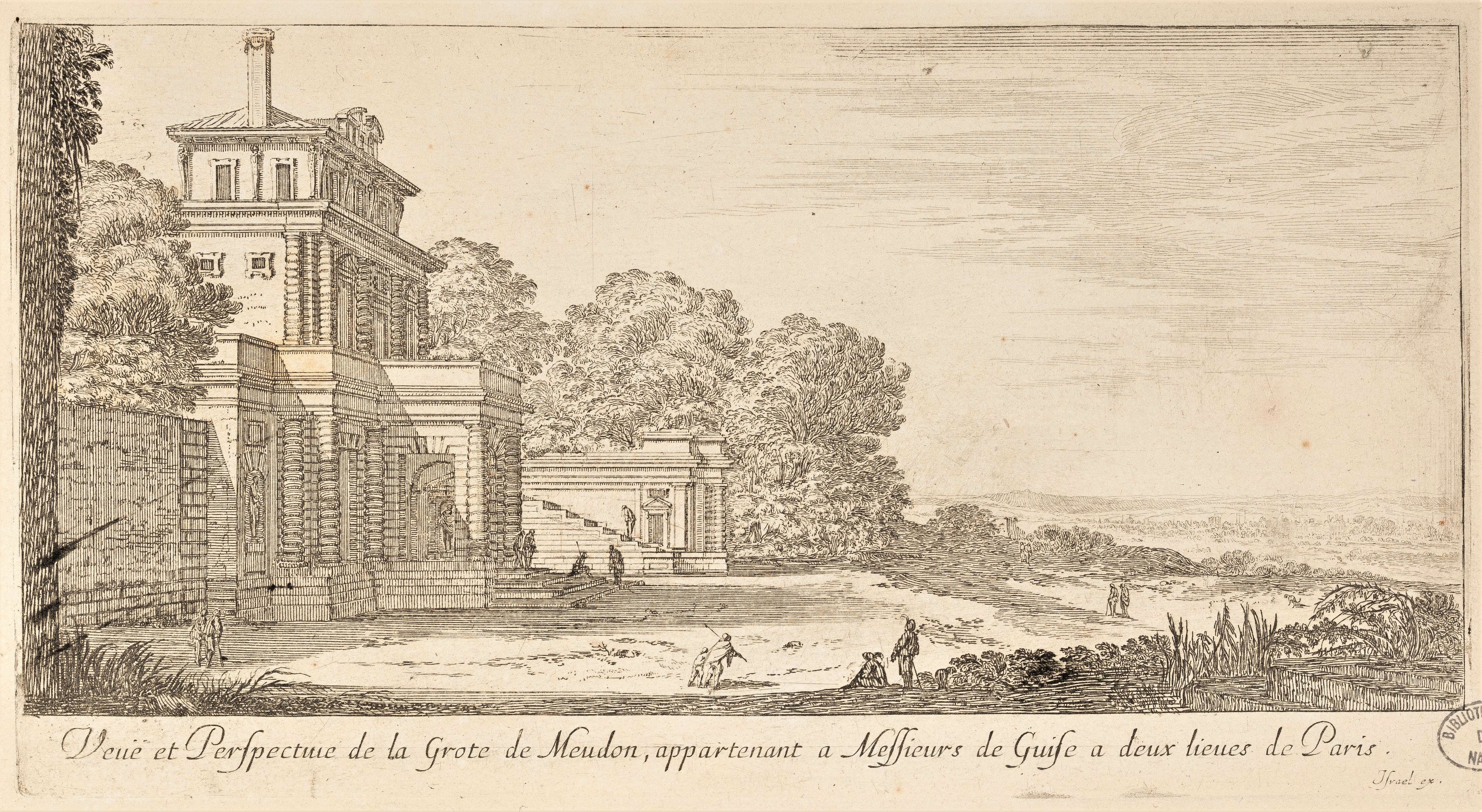 Israël Silvestre : Veuë et Perspectiue de la Grote de Meudon, appartenant a Messieurs de Guise a deux lieues de Paris.