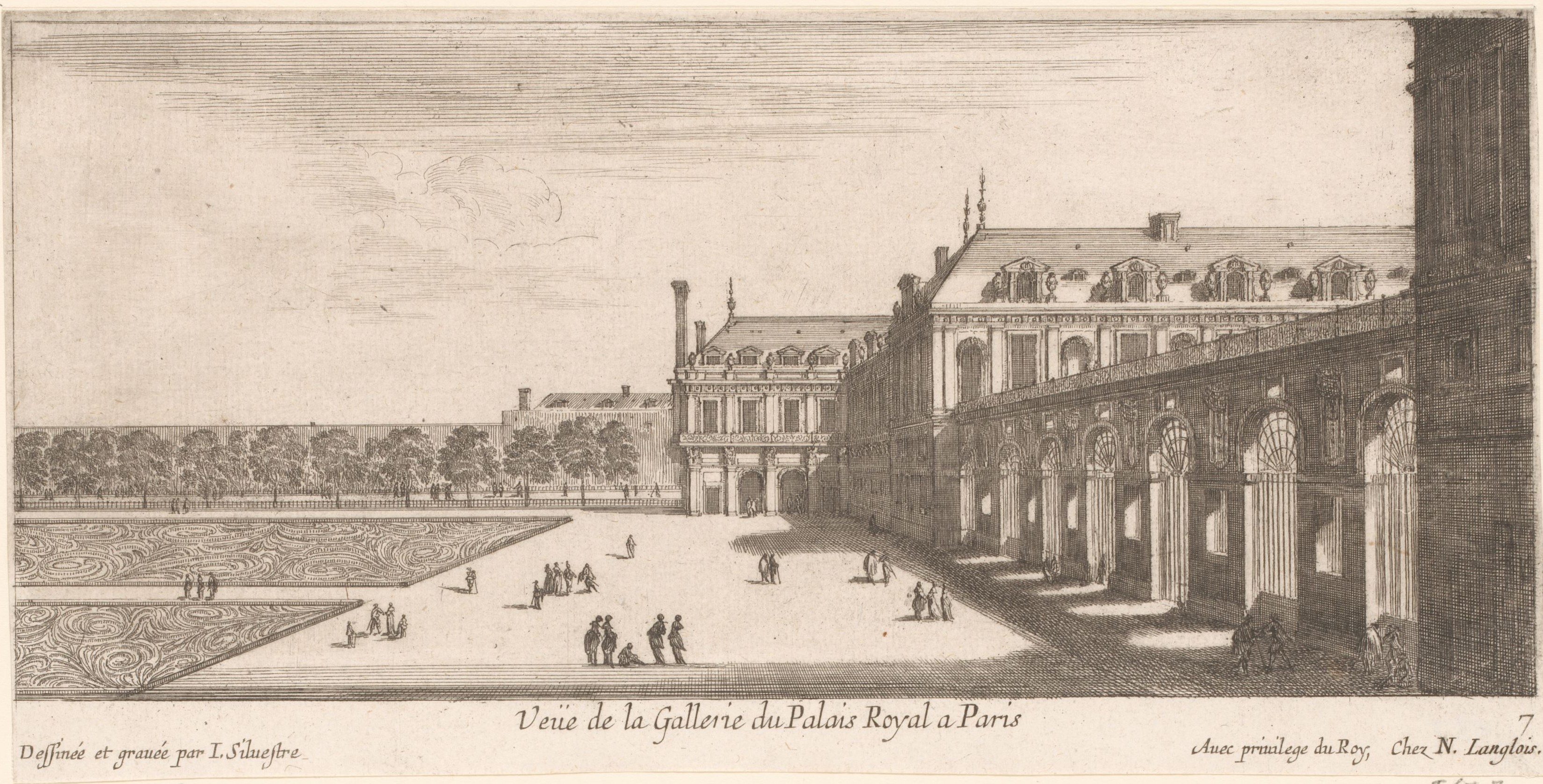 Israël Silvestre : Veüe de la Gallerie du Palais Royal a Paris.