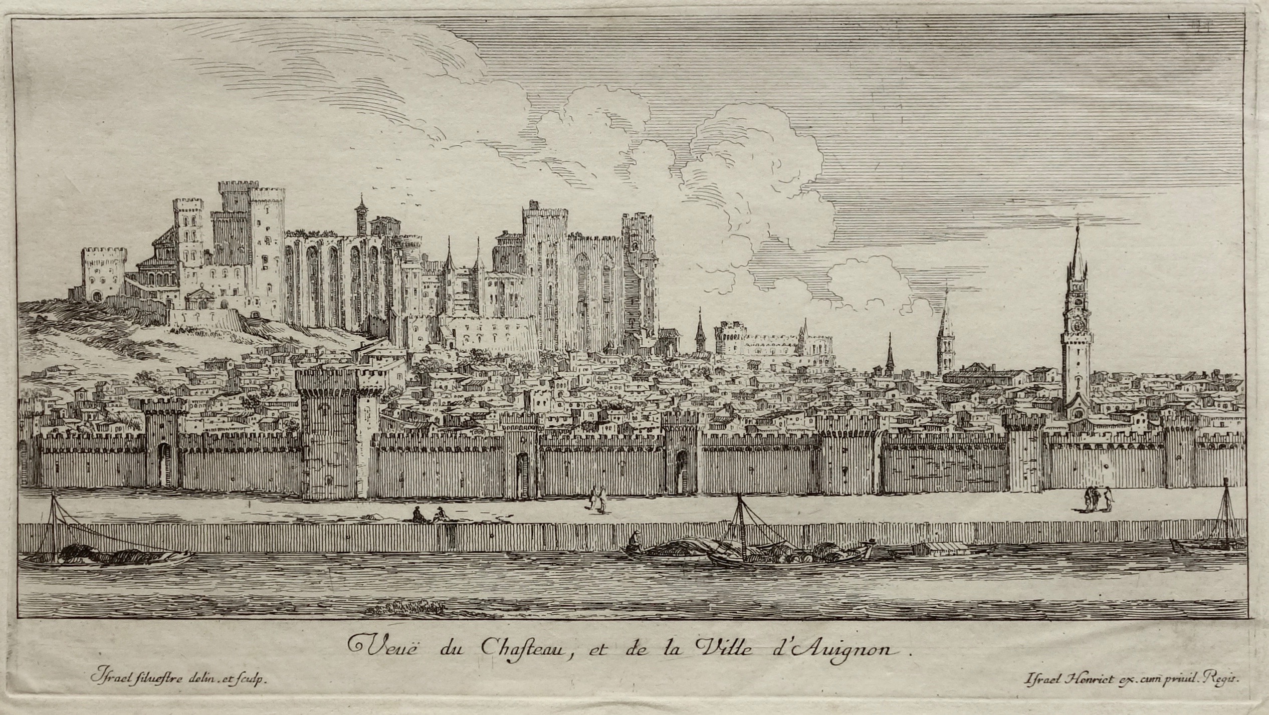 Israël Silvestre : Veuë du Chasteau, et de la Ville d'Avignon.