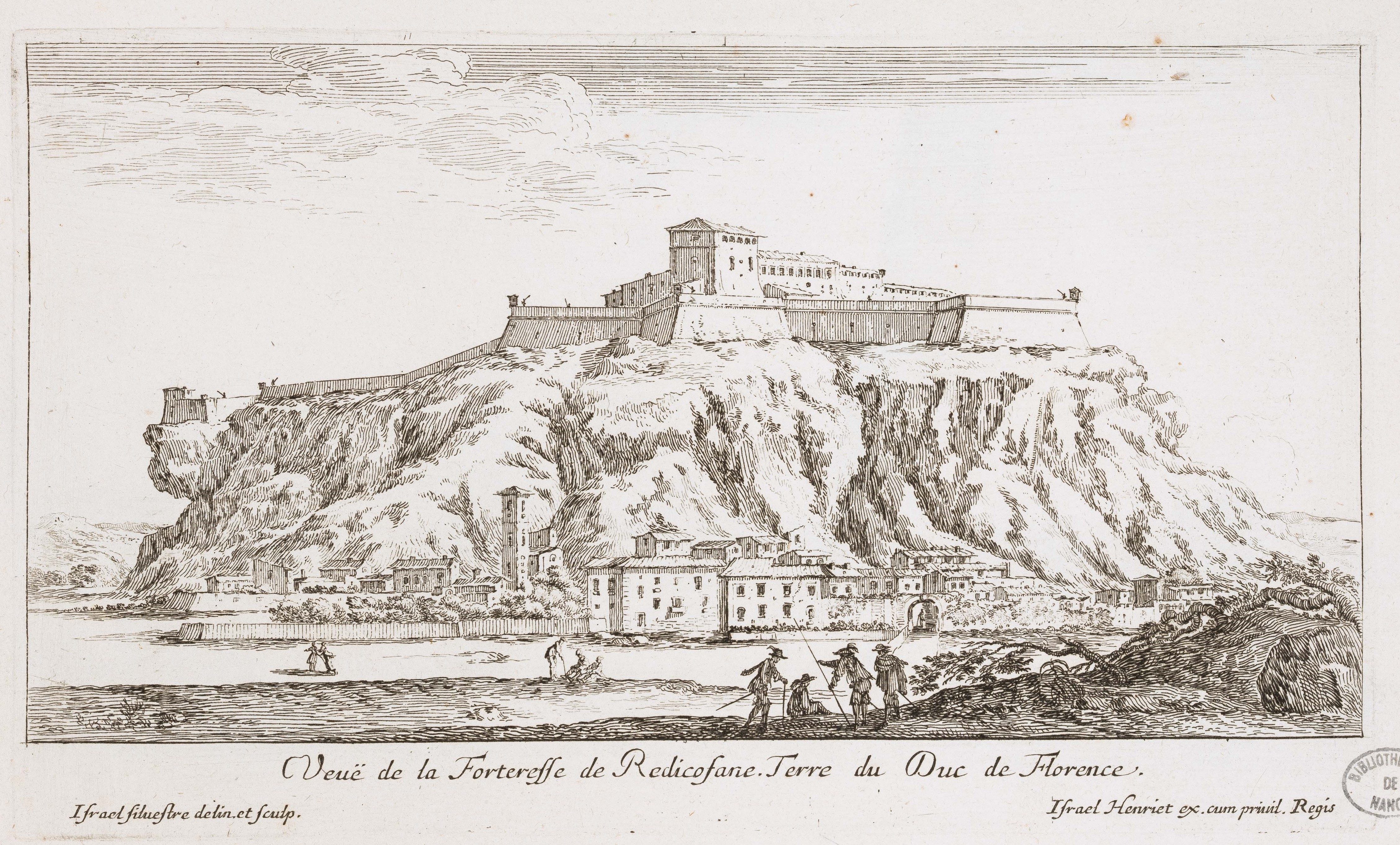 Israël Silvestre : Veuë de la Forteresse de Redicofane. Terre du Duc de Florence.