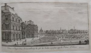 Veüe et Perspectiue de Luxembourg du costé du Jardin, a present appellé Palais d'Orleans.