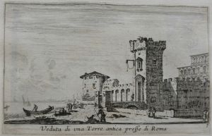 Veduta di una Torre antica presso di Roma
