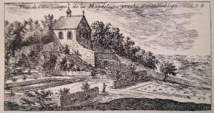 216.33 Veuë de l'hermitage de la Magdeleine proche Fontainebleau. C. P. R.H : 85 L : 164 - 
 Faucheux : 216.33  Baré : N° 264