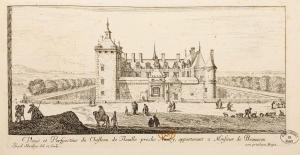 Veuë et Perspectiue du Chasteau de Fleuille proche Nancy, appartenant a Monsieur de Beauveau.