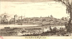 234.41 Veue du Pont du Rhosne a Lion.H : 104 L : 186
 Faucheux : 234.41  Baré : N° 562Crédit : © Lyon, Musée Gadagne, N4501.4