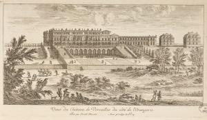 Vüe du Château de Versailles du coté de l'Orangerie