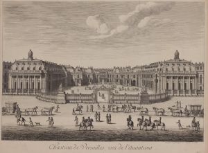 317.18 Chasteau de Versailles, veu de l'auantcour.Dessigné et gravé par Isr. Silvestre en 1682.L : 501 H : 379 
 Faucheux : 317.18  Baré : N° 385