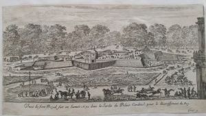 Veuë du fort Royal fait en l'année 1650 dans le Jardin du Palais Cardinal pour le divertissement du Roy.