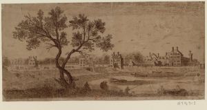 49.2 Vue et perspective du jardin et du pont des Tuileries (1652)L : 258 H : 125 
 Dessin pour la gravure Faucheux : 49.2  Baré : N° 67Crédit : http://gallica.bnf.fr