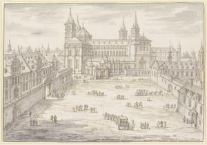 500.61 Cathédrale de Spire et palais épiscopal avant leur destruction en 1689H : 281 L : 313 - 
 Dessin (Hors Faucheux)Crédit : Städel Museum Frankfurt am Main. INV. 1087